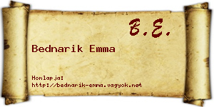 Bednarik Emma névjegykártya